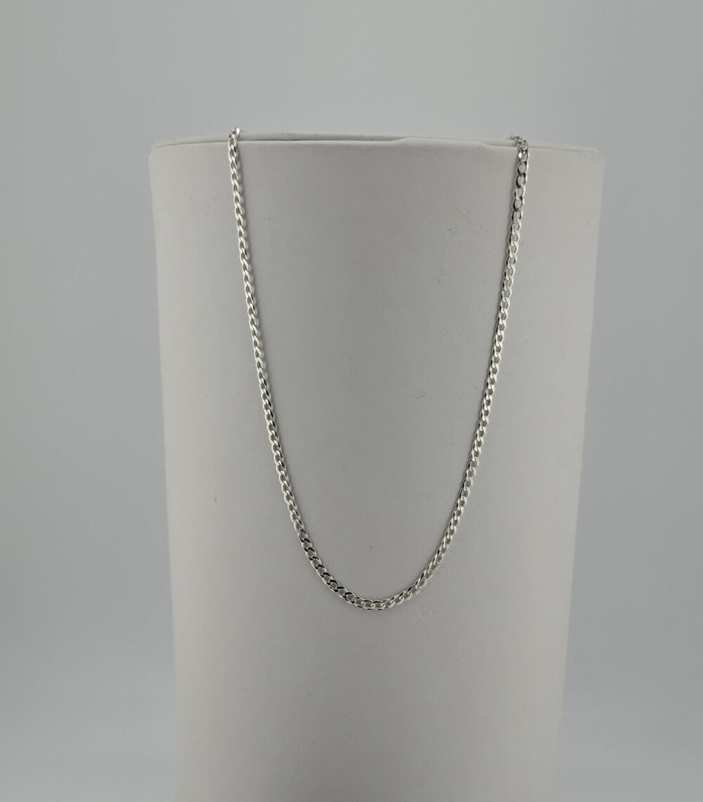 Solid 4MM Diamond Cut .925 Sterling Silver Cuban Curb Chain Necklace 20" Italy